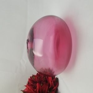 Pilgrim Glass Cranberry Squat Vase